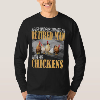 Camiseta Nunca Subestime um Velho Fazendeiro de Frango em A