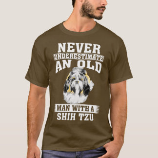 Camiseta Nunca subestime um Velho Homem com Shih Tzu
