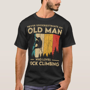 Camiseta Nunca Subestime Um Velho Homem Escalando