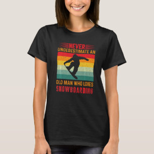 Camiseta Nunca Subestime Um Velho Que Ama Snowboard