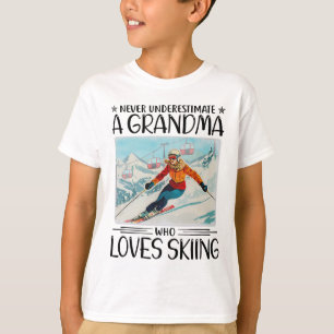 Camiseta Nunca Subestime Uma Avó Que Adora Esquiar