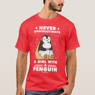 Camiseta Nunca Subestime Uma Garota Com Um Penguin Gaming b