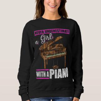 Camiseta Nunca Subestime Uma Garota Com Uma Música de Piano