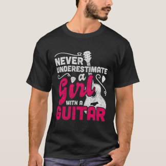 Camiseta Nunca Subestime Uma Garota Com Violão