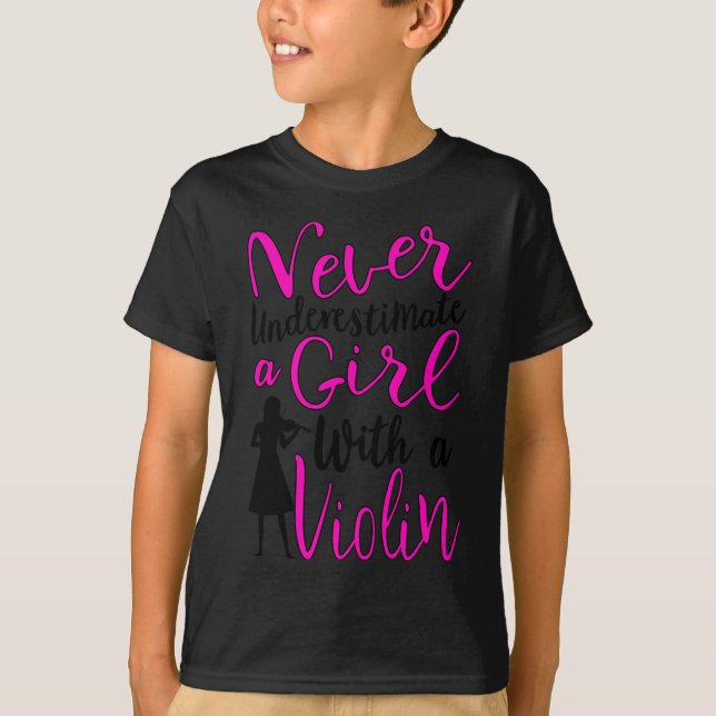 Camiseta Nunca subestime uma garota com violino (Frente)