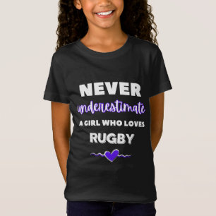Camiseta Nunca subestime uma garota que adora rugby