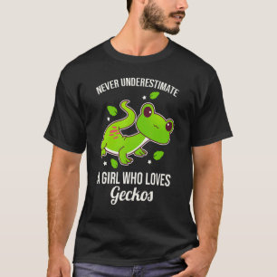 Camiseta Nunca Subestime Uma Garota Que Ama Geckos