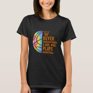 Camiseta Nunca Subestime Uma Garota Que Joga Basquete
