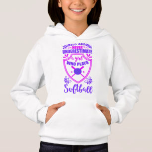 Camiseta Nunca Subestime Uma Garota Que Joga Softball