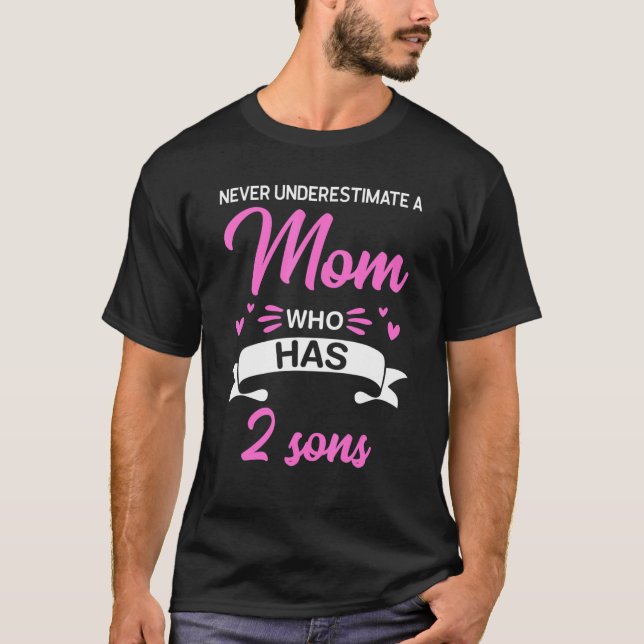 Camiseta Nunca Subestime Uma Mãe Que Tem 2 Filhos (Frente)