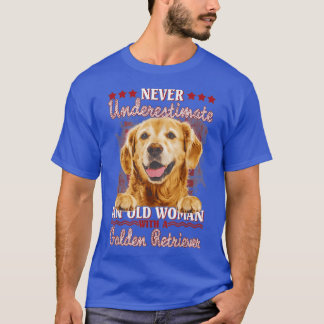 Camiseta Nunca Subestime Uma Mulher Velha Com Uma Ret De Ou