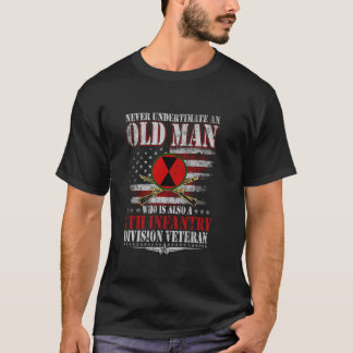 Camiseta Nunca Subestime Velho 7 Veterano De Infantaria