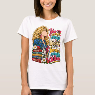 Camiseta Nunca Têm Livros Suficientes Crianças Leitura Retr