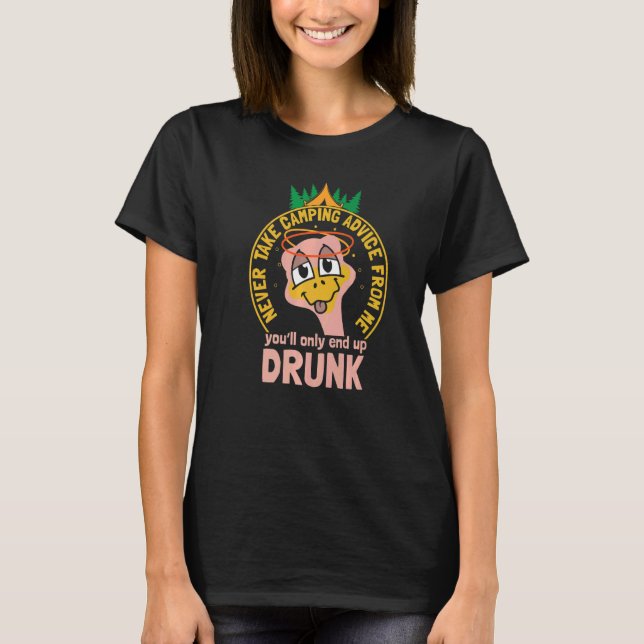 Camiseta Nunca Tome Aconselhamento De Acampamento De Mim Os (Frente)