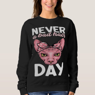 Camiseta Nunca Um Dia Ruim de Cabelo Gata Sphynx Sem Pelo M