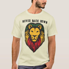 Camiseta Nunca Voltar para Baixo - Lion Resiste Tee