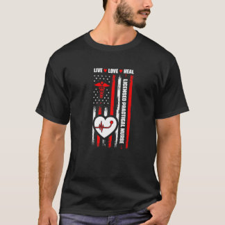 Camiseta Nurs De Lpn Médico Licenciados Por Sinalizador Dos