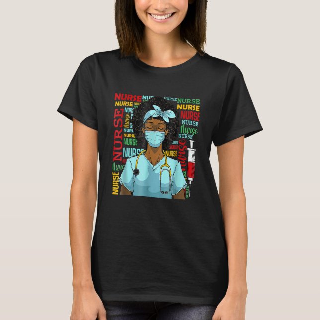 Camiseta Nurse Black Women Black History Afro African Pride (Frente)