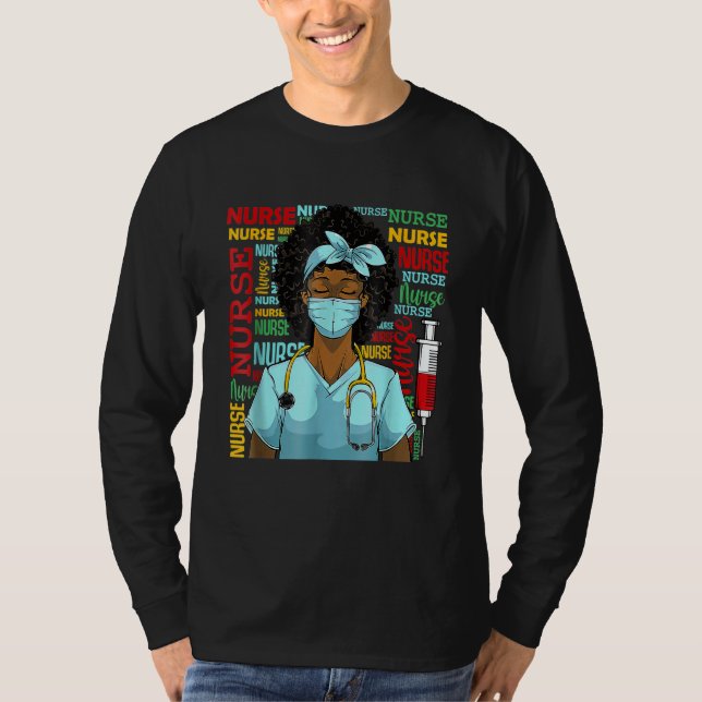 Camiseta Nurse Black Women Black History Afro African Pride (Frente)