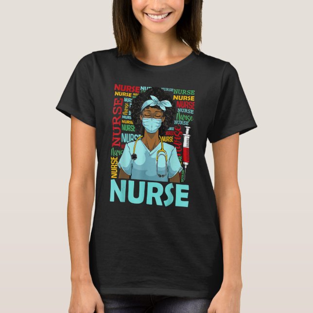 Camiseta Nurse Black Women Black History Afro African Pride (Frente)