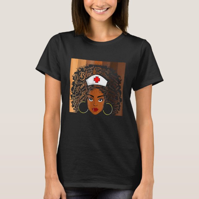 Camiseta Nurse Black Women Black History Month Afro African (Frente)