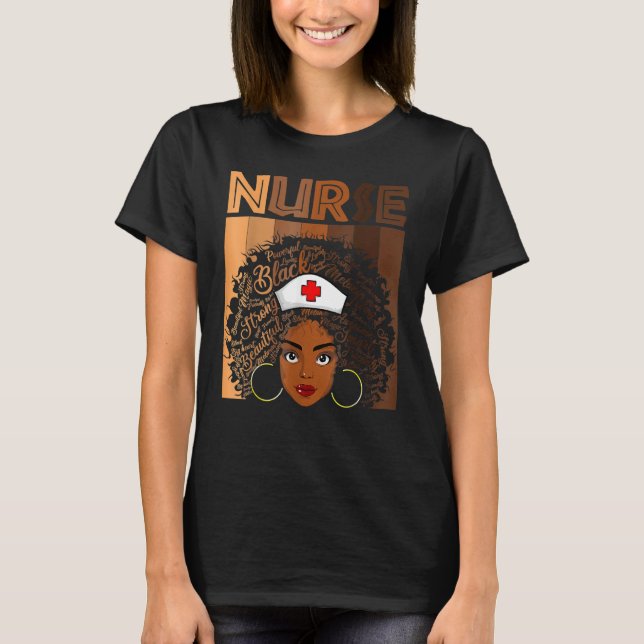 Camiseta Nurse Black Women Black History Month Afro African (Frente)