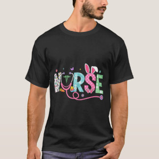 Camiseta Nurse Bunny Ears Egg Stethoscope Easter Day Scrub