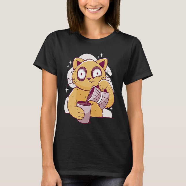 Camiseta Nurse Caffeine Lover Coffee Drinking Funny Cat Dri (Frente)