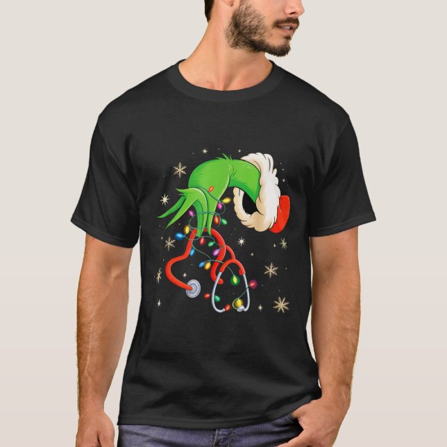 Camiseta Nurse Christmas Stethoscope Nurses Xmas Santa Wome (Frente)