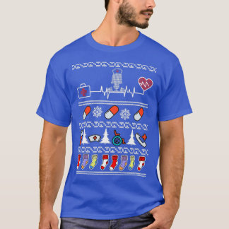 Camiseta nurse christmas sweater nursing gift