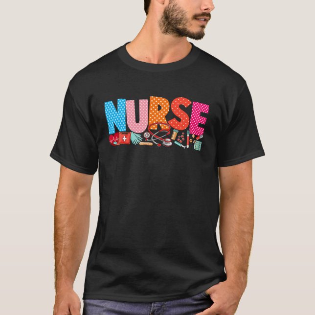 Camiseta Nurse Day Nurse Week Nurse Life Stethoscope Scrub  (Frente)