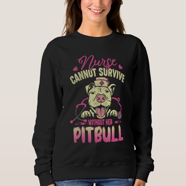 Camiseta Nurse Dog Mom  Pitbull Nursing  For Women (Frente)