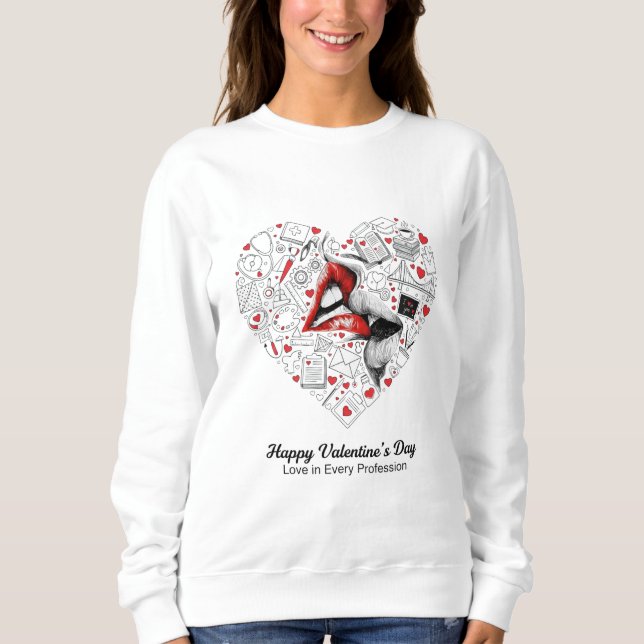 Camiseta Nurse Engineer Teacher Professional Valentine Hear (Frente)