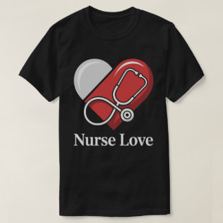 Camiseta Nurse Love Heartbeat Stethoscope Tee