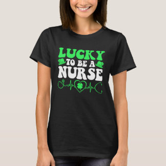Camiseta Nurse St Patricks Day Lucky To Be A Nurse Shamrock