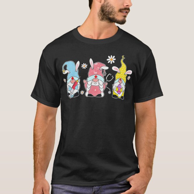 Camiseta Nurse Stethoscope Bunny Gnome Rabbit Eggs Hunting  (Frente)