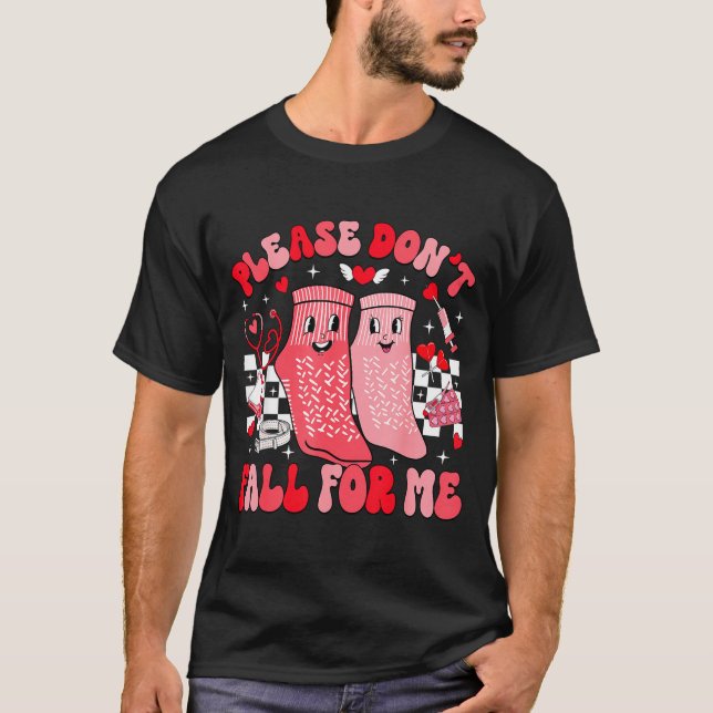 Camiseta Nurse Valentines Day Non Slip Socks Please Don't F (Frente)