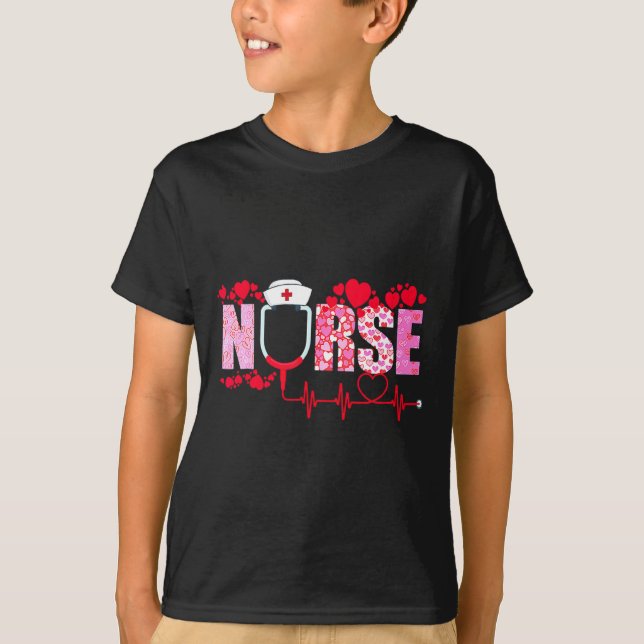 Camiseta Nurse Valentines Day Valentine Er Icu Nicu Rn Nurs (Frente)