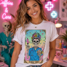 Nurse Vibes Crânio de Açúcar Esqueleto Tarot Médic