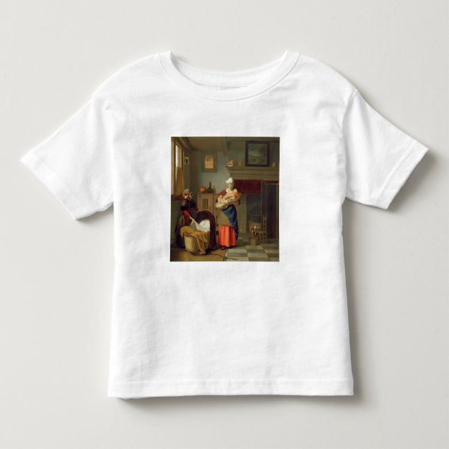 Camiseta Nursemaid com bebê em um interior (Frente)