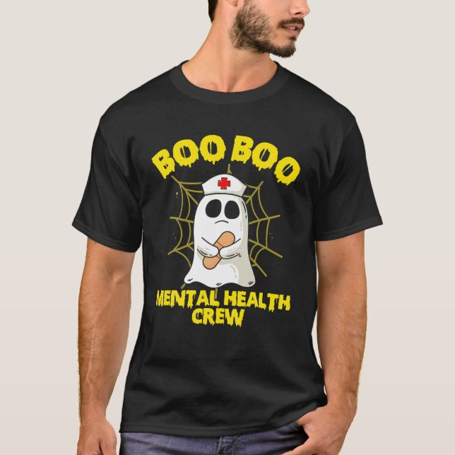 Camiseta Nursing Halloween Costume Mental Health Nurse Boo (Frente)
