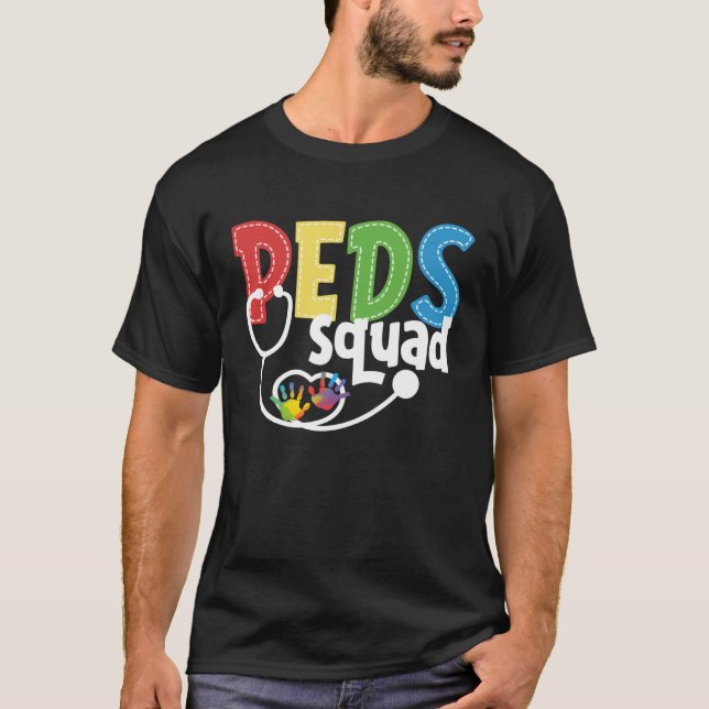 Camiseta Nursing Pediatrician Squads PEDS Nurses (Frente)