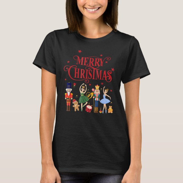 Camiseta Nutcracker Merry Xmas Sugar Plum Fairy Nutcracker  (Frente)