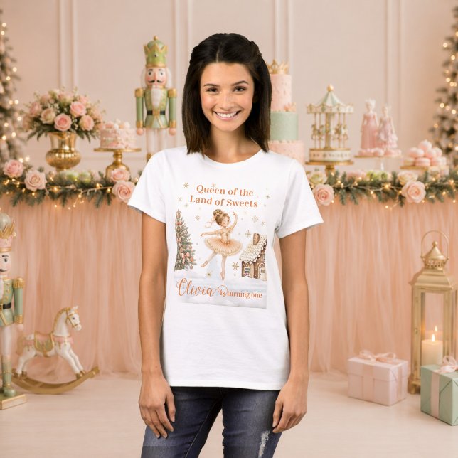 Camiseta Nutcracker Personalizado Sugar Plum Ballerina Mamã (Nutcracker Sugar Plum Fairy Ballerina Mom T-Shirt)