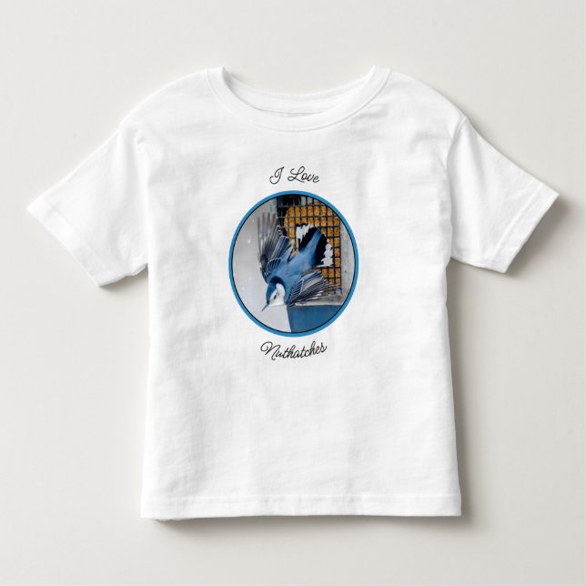 Camiseta Nuthatch Branca em Neve - Foto original (Frente)