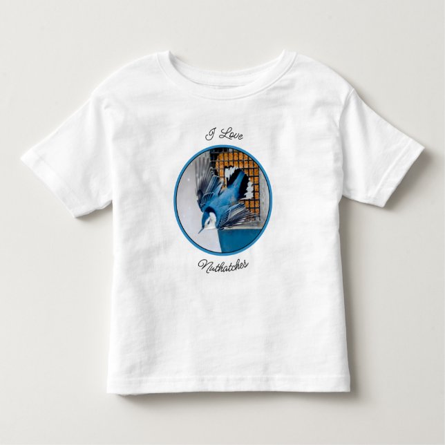 Camiseta Nuthatch Branca em Neve - Foto original (Frente)