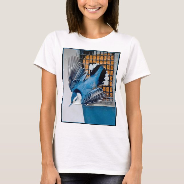 Camiseta Nuthatch Branca em Neve - Foto original (Frente)