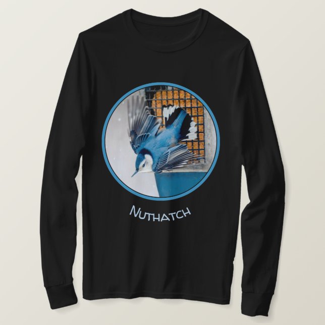 Camiseta Nuthatch Branca em Neve - Foto original (Frente do Design)