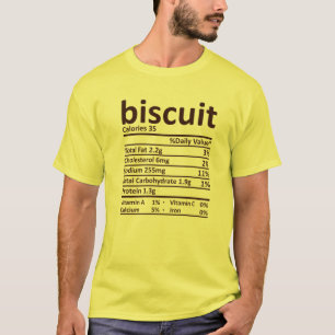 Camiseta Nutrição de Biscoito Fatos de Comida de Ação d