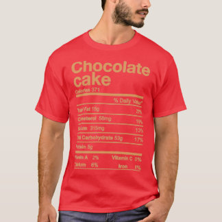 Camiseta Nutrição de Bolo de Chocolate Fala Engraçado Ação 